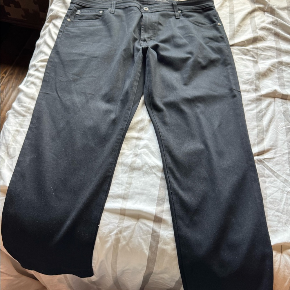 AG Men's Dark Black Relaxed Jeans